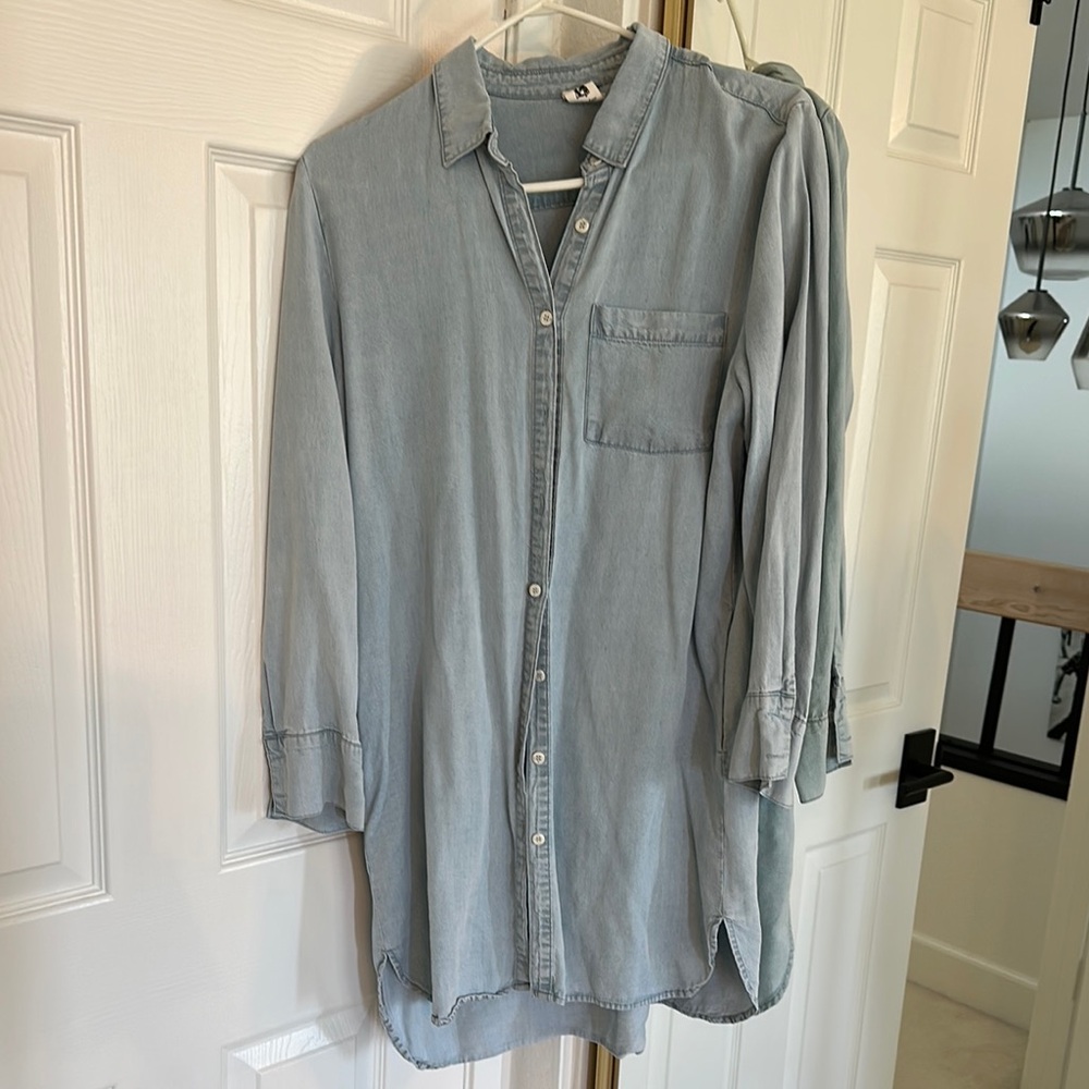 Women's Long Sleeve Denim Shirt Dress